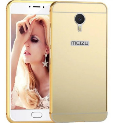 Други Бъмпъри за телефони Луксозен алуминиев бъмпър с огледален гръб за MEIZU M3 NOTE златист